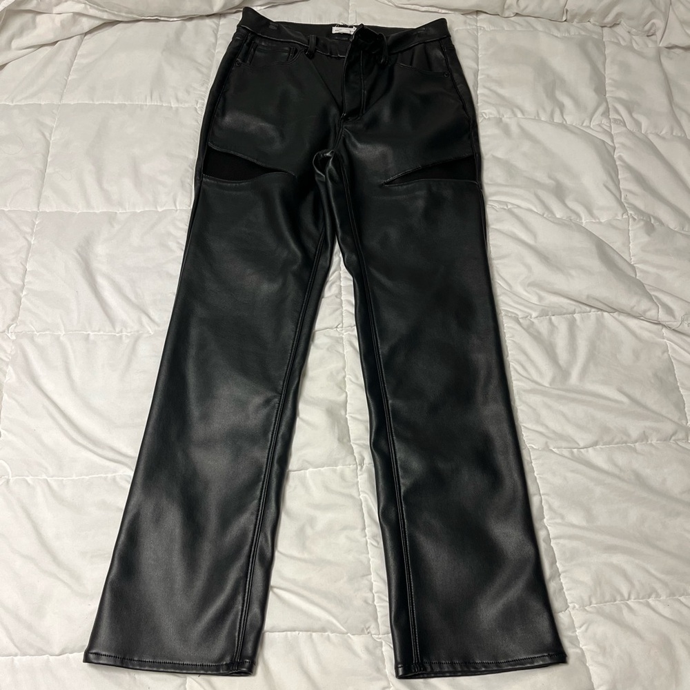 good american faux leather pants